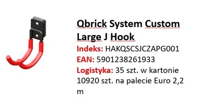 Qbrick System Custom Small J Hook