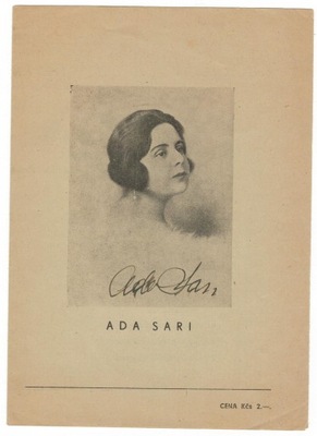 Czechosłowacja 1946 Autograf ? Program Ada Sari