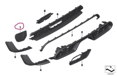 Mini f56 jcw решітка бампера ліва задня 7351655 фото №1