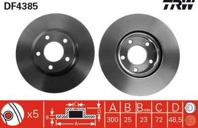 DISCO DE FRENADO TRW DF4385  