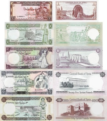 Syria 1982-91 zestaw 1+5+10+25+50 pounds UNC