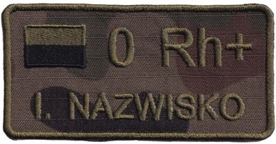 Name Patch Grupa Krwi Imiennik FLAGA 8x4 cm us22_3