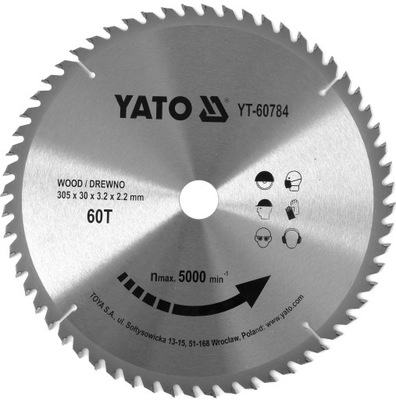 YATO DISCO WIDIOWA PARA DREWNA 305X60TX30MM  