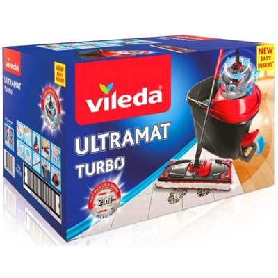 Wiadro i mop płaski Vileda Ultramat Turbo 158632 14 cm
