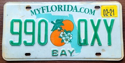 Florida 2021 - tablica rejestracyjna z USA