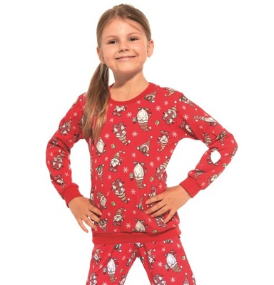 Piżama świąteczna dziewczęca Cornette 032/163 Gnomes 3 r. 86/92 gnomy