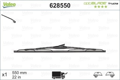 LIMPIAPARABRISAS ESCOBILLAS L-550 OPTIBLADE VALEO DAF XF (03/2013->) VALEO VAL628550  