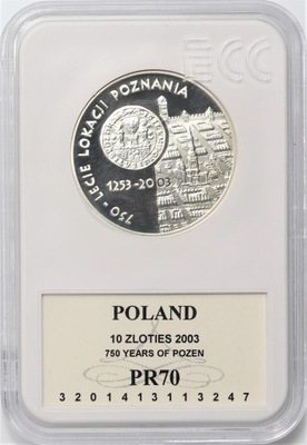 Moneta 10 zł - Poznań - 2003 rok