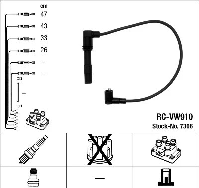 ПРОВОДА ZAPLONOWE NGK 7306 VW AUDI SKOD