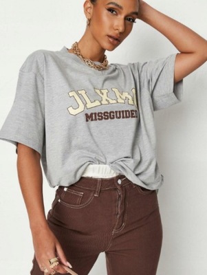 MISSGUIDED T-SHIRT OVERSIZE NAPISY OYX MS3__M