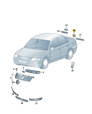 ЕМБЛЕМА ЗНАЧОК VW 3B5853630FDY PASSAT B5 СЕДАН