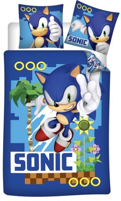 POŚCIEL DZIECIĘCA 160x200 BAWEŁNA SONIK GRA SEGA SONIC