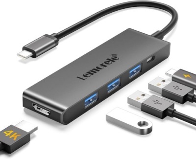LAMORELE TC22L 5-w-1 USB C HUB ADAPTER Z 4K HDMI 3*USB 3.0, 100W