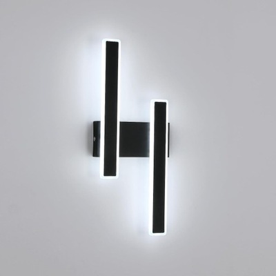 Dwugłowicowy prostokątny akrylowy kinkiet ścienny LED czarny biały 6500K