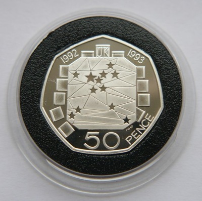 WIELKA BRYTANIA 50 PENCE 1992-1993 PROOF SREBRO