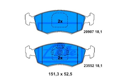 Ate гальмівні колодки гальмівні fiat doblo palio punto siena фото №1