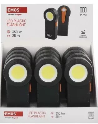 COB LED latarka, 3× AAA,