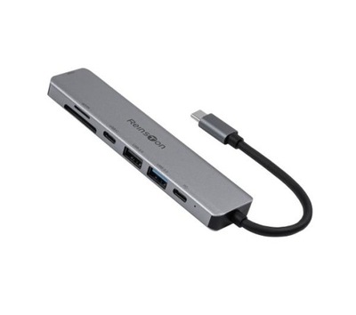 Hub USB Reinston EHUB05 7w1 HDMI / microSD / SD / 2x USB / 2x USB-C