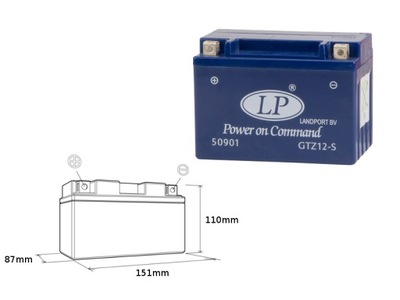 LANDPORT BATERÍA ZELOWY GTZ12-S (MG LTZ12-S) 12V 11AH 150X86X110 BEZOBSL  