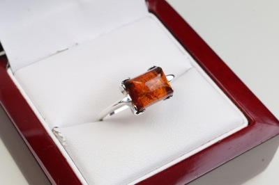 BURSZTYNOWY srebrny pierścionek ODŚWIEŻONY 2,85 g 11.14