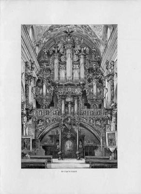 drzeworyt 1898 Leżajsk Klasztor bernardynów organy