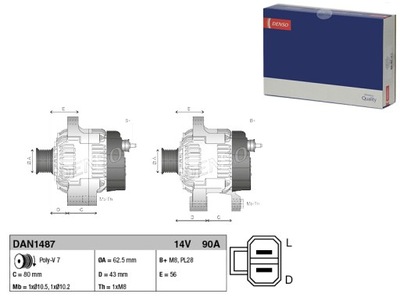 ALTERNADOR ISUZU D-MAX I D-MAX II 2.5D 3.0D 10.06- DENSO  