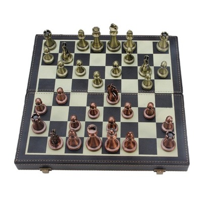 Metalowy zestaw szachowy Przenośna