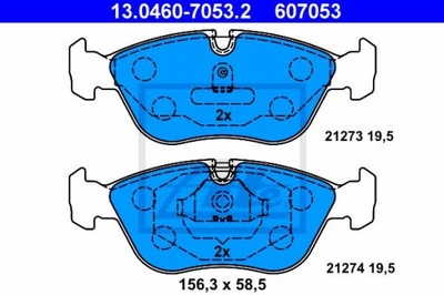 ATE 13.0460-7053.2 КОЛОДКИ ГАЛЬМІВНІ ПЕРЕД VOLVO C70/V70/S70 2,0-2,5 97-05