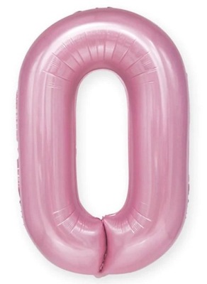 Balon Cyfra 0 Różowy 100 cm 0-9