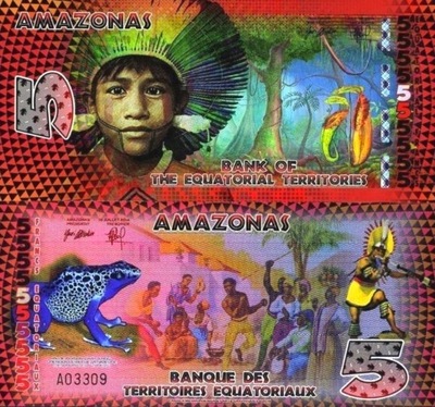 # AMAZONIA - 5 FRANKÓW 2014 - fantazyjny UNC