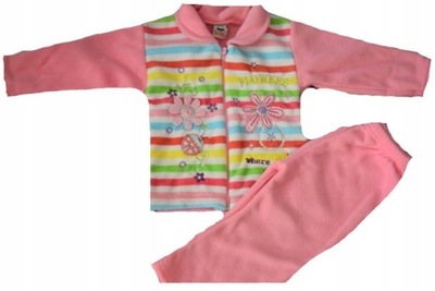 KOMPLET SPODNIE BLUZA POLAR PINK 86