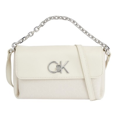 CALVIN KLEIN TOREBKA DAMSKA RE-LOCK MINI CROSSBODY BAG_JCQ BEŻOWA