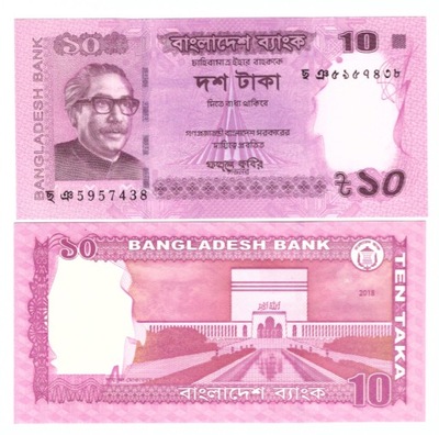 BANGLADESZ 10 TAKA 2018 P-54i UNC