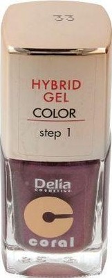 LAKIER DO PAZNOKCI DELIA 33 Coral HYBRID GEL 11ml