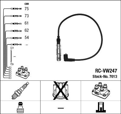 NGK 7013 КОМПЛЕКТ ТРУБОК ZAPŁONOWYCH