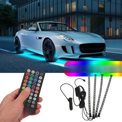 TAŚMA RGB LED 12V BLUETOOTH APLIKACJA OŚWIETLENIE KABINY SAMOCHODU