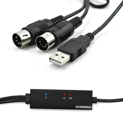 Konwerter USB-A na MIDI DOREMIDI adapter interfejs do organów klawiszy 16ch