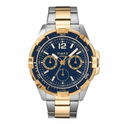 Zegarek męski Timex srebrno-złoty + Grawer