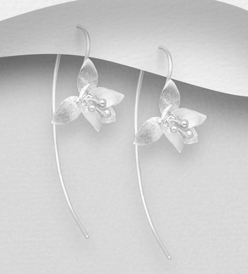 Kolczyki srebrne z motywem kwiatek