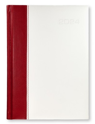 Kalendarz książkowy dzienny A5 2024 biały/cze GEVE