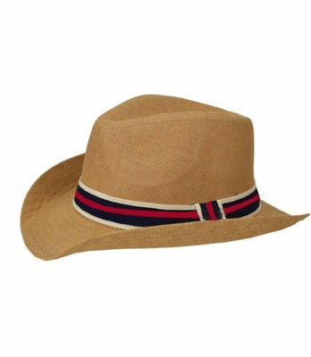 Stylowy męski kapelusz słomkowy country 58 cm