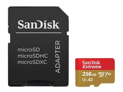 Karta SANDISK microSDXC Extreme 256GB 190MB/s A2