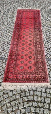 ORIENTALNY R.TKANY CHODNIK DYWAN AFGAN WEŁNA 85/320CM