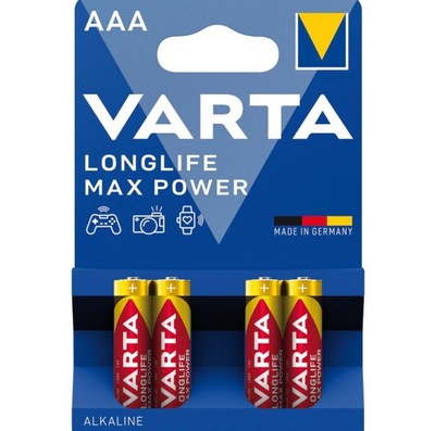 BATERIE VARTA LONGLIFE MAX POWER AAA LR3 R3 4 SZT.