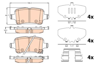 Trw тормозные колодки тормозные задняя opel insignia b insignia b country insignia фото №1