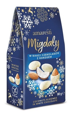 AMARESTI WINTER - Migdały w białej czekoladzie z kokosem - 80g Eurohansa