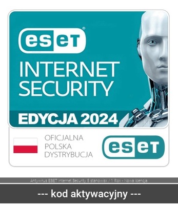 Antywirus ESET Internet Security 5 stanowisk / 1 Rok - Nowa licencja