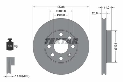 92029603 DISCO DE FRENADO OPEL ASTRA/KADETT/VECTRA  