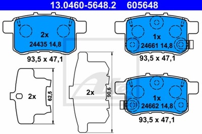 КОЛОДКИ ТОРМОЗНЫЕ - КОМПЛЕКТ 13.0460-5648.2