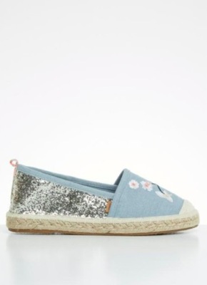 ONLY ESPADRYLE DAMSKIE BROKATOWE NIEBIESKIE